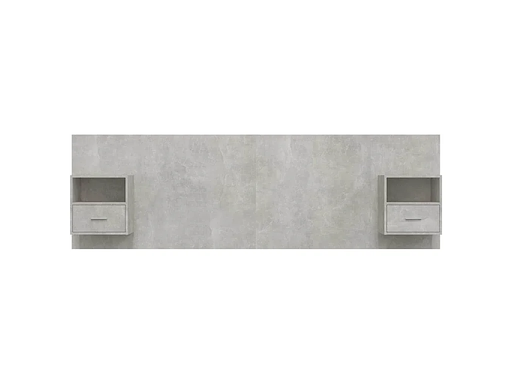 Tête de lit avec armoires Gris béton Bois d'ingénierie