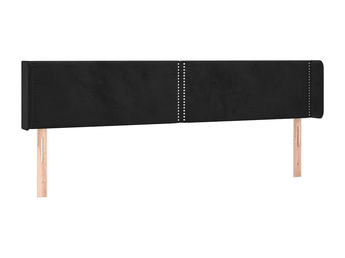 Cabecero de terciopelo negro 163x16x78/88 cm
