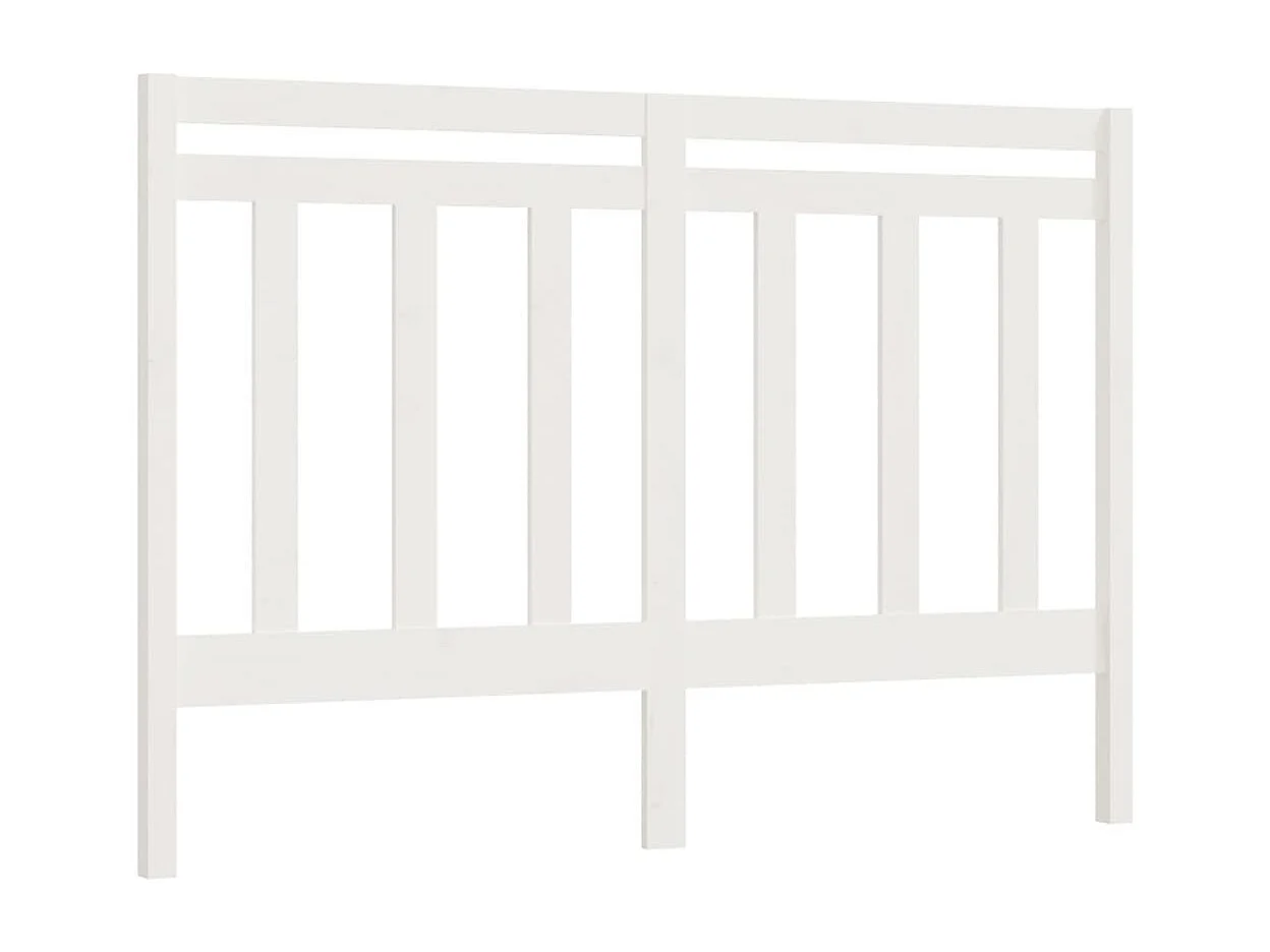 Testiera per Letto Bianca 166x4x100cm in Legno Massello di Pino