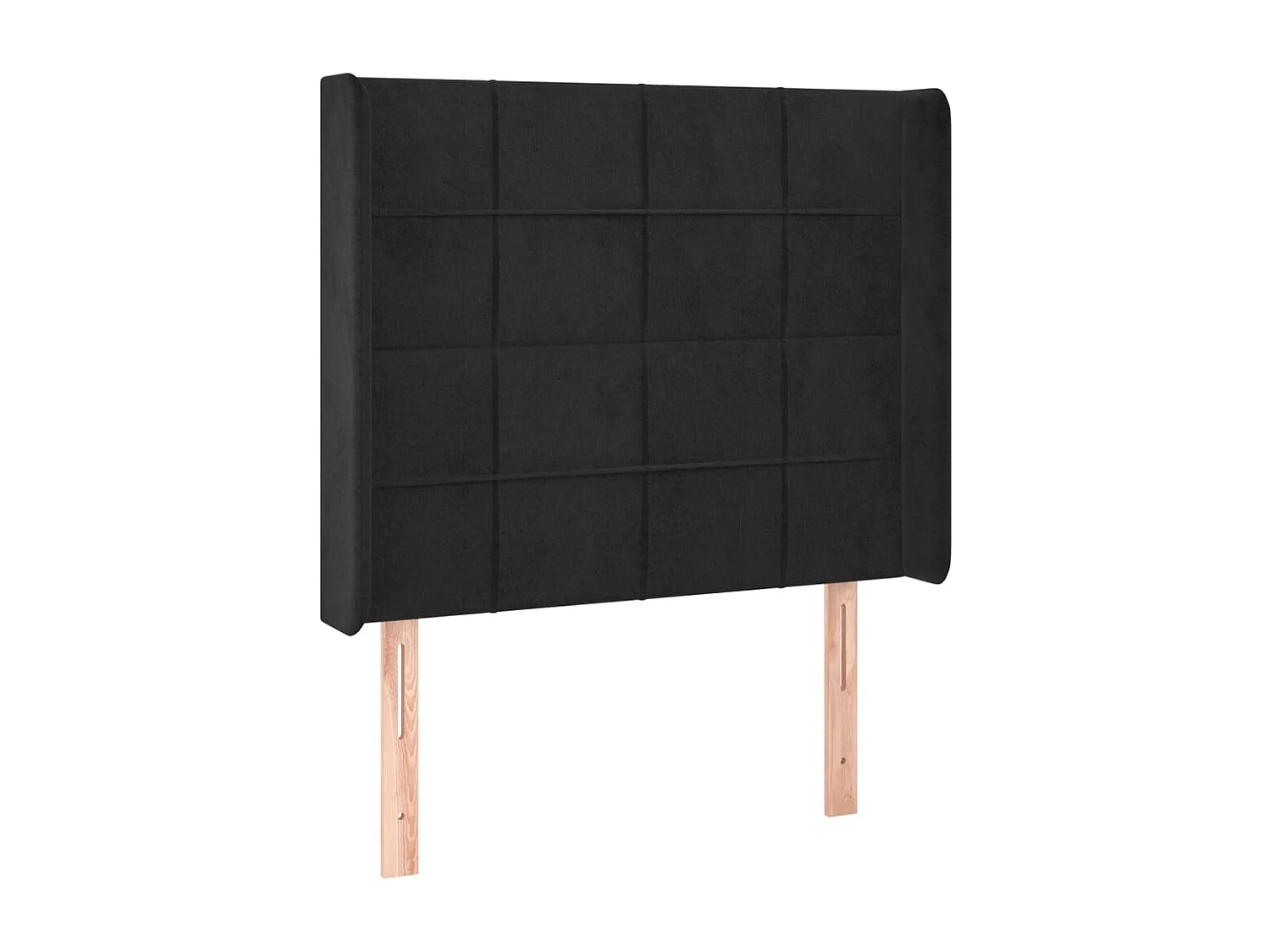 Tête de lit avec oreilles Noir 103x16x118/128 cm Velours