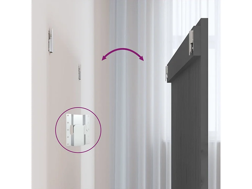 Wand-Kopfteil Grau 108x3x90 cm Massivholz Kiefer