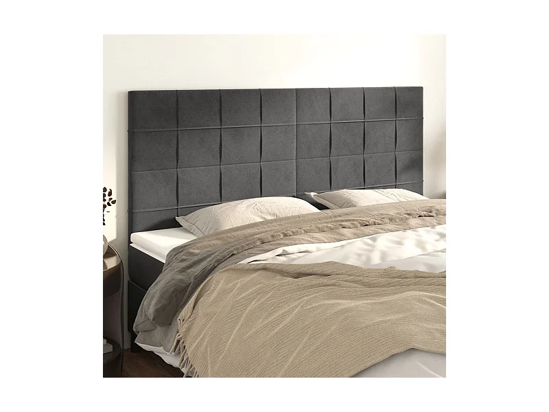 Tête de lit Gris foncé 180 x 5 x 118/128 cm Velours