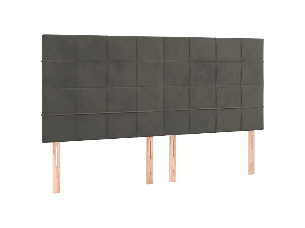 Tête de lit Gris foncé 180 x 5 x 118/128 cm Velours