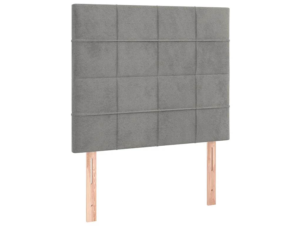 Tête de lit Gris clair 80x5x118/128 cm Velours