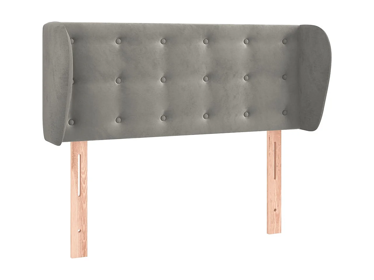 Kopfteil mit Ohren Hellgrau 103x23x78/88 cm Samt