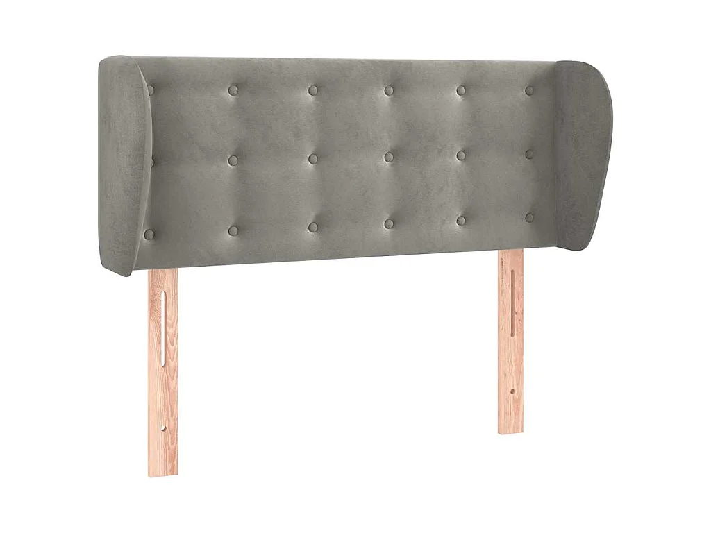 Tête de lit avec oreilles Gris clair 103x23x78/88 cm Velours