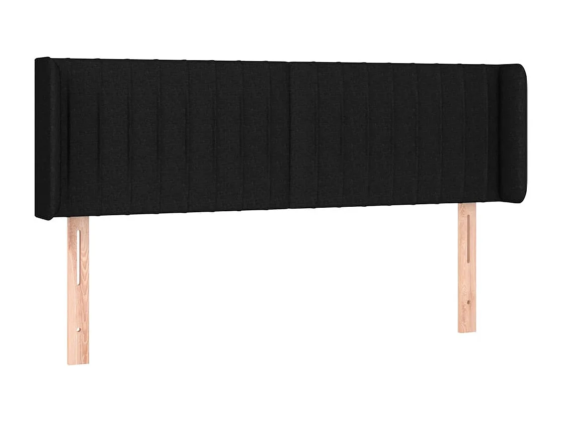 Kopfteil mit Ohren Schwarz 147x16x78/88 cm Stoff