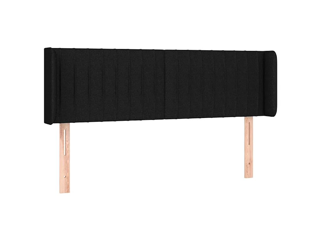 Hoofdbord met randen 147x16x78/88 cm stof zwart