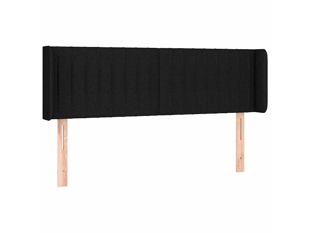 Kopfteil mit Ohren Schwarz 147x16x78/88 cm Stoff