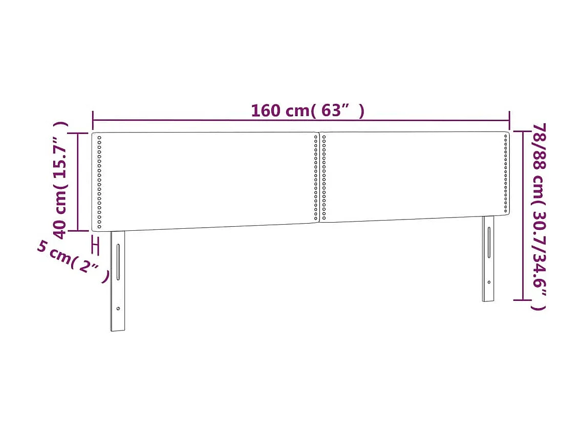 Hoofdbord LED 160x5x78/88 cm fluweel donkergrijs