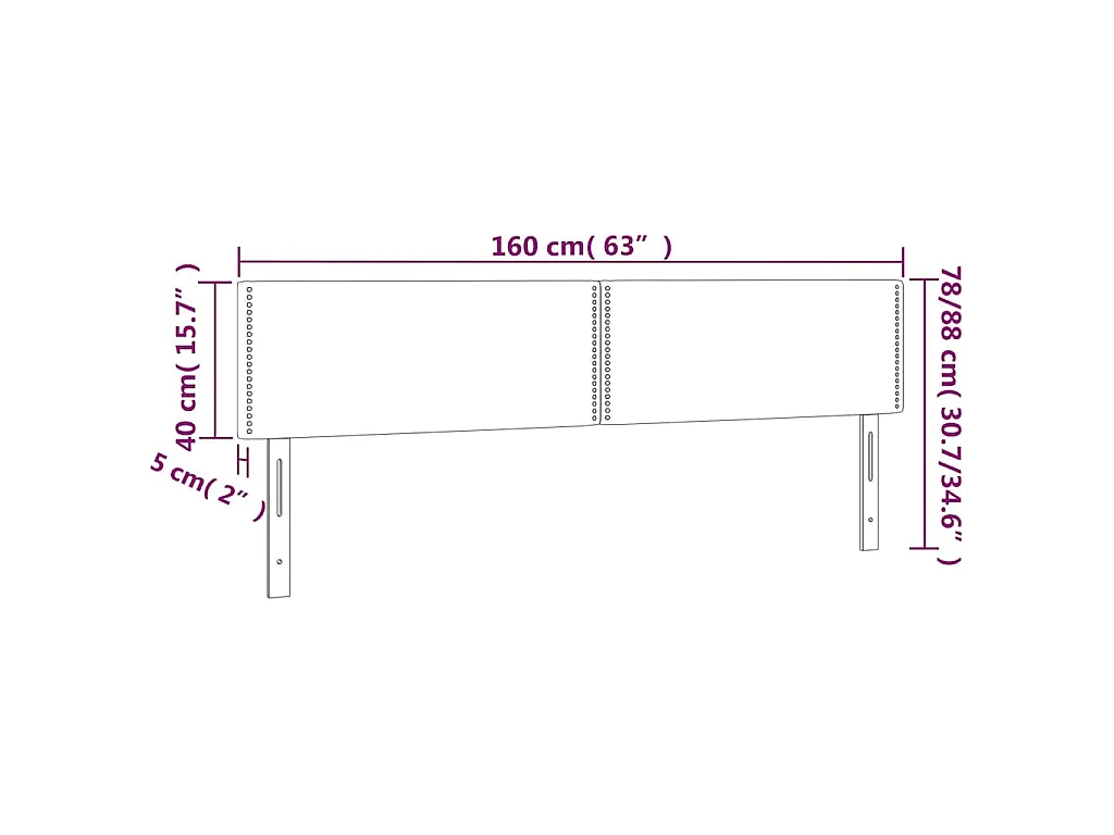 Testiera a LED Grigio Scuro 160x5x78/88 cm in Velluto