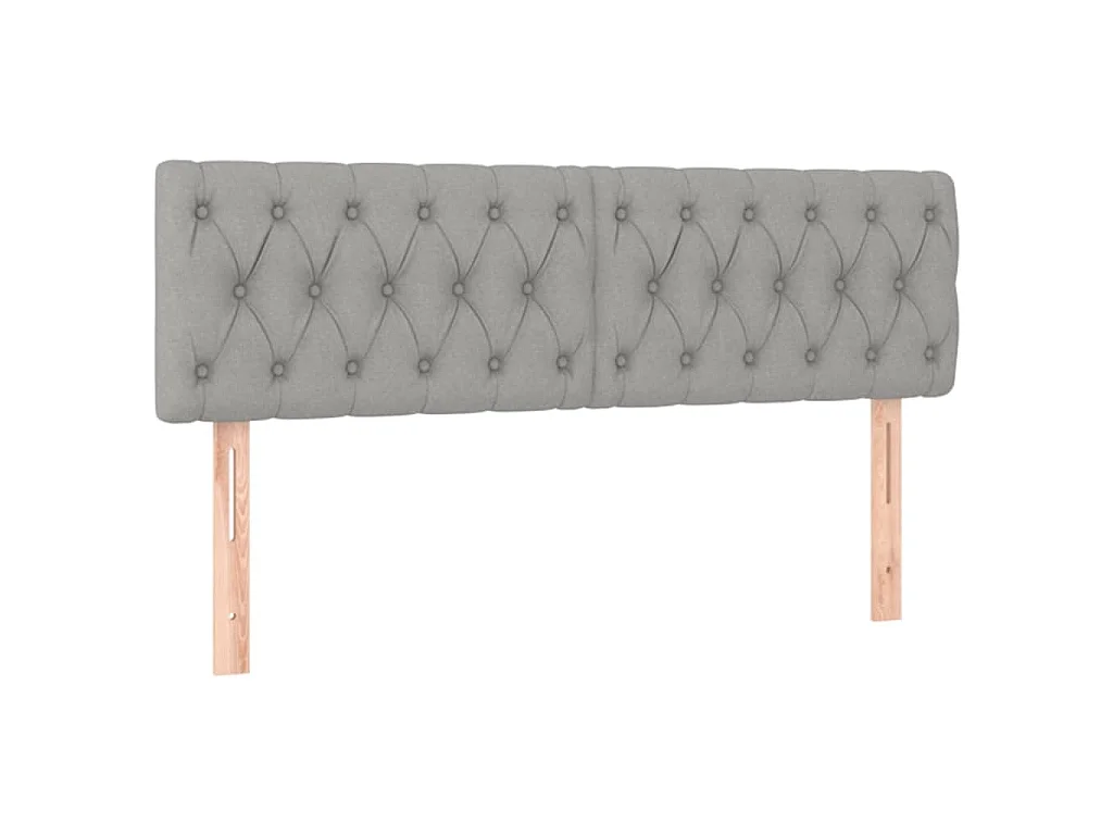 Cabeceiras cinzento-claro 160x7x78/88 cm tecido