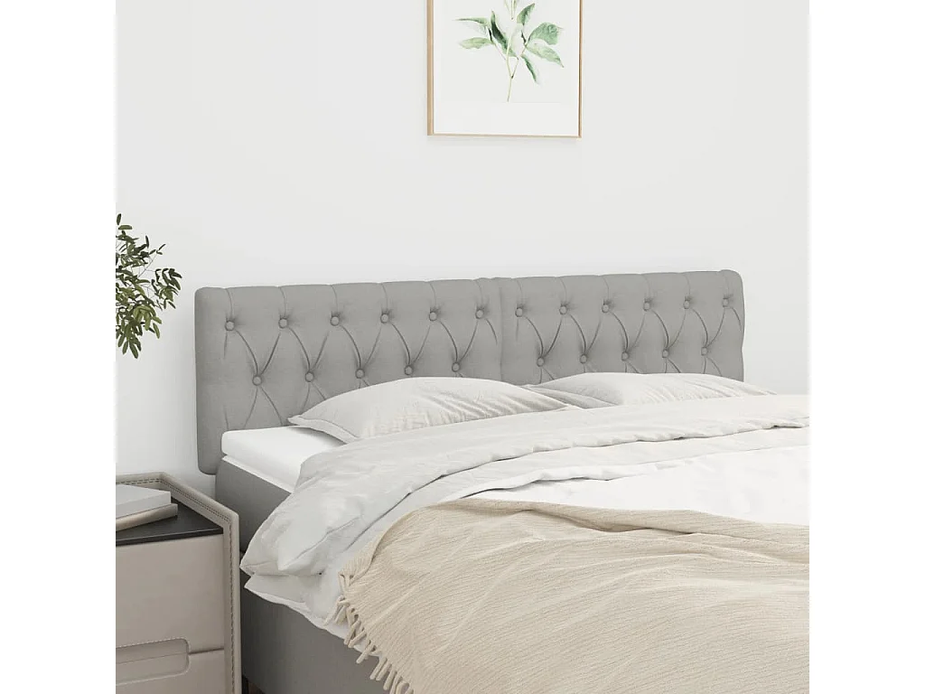 Cabeceiras cinzento-claro 160x7x78/88 cm tecido