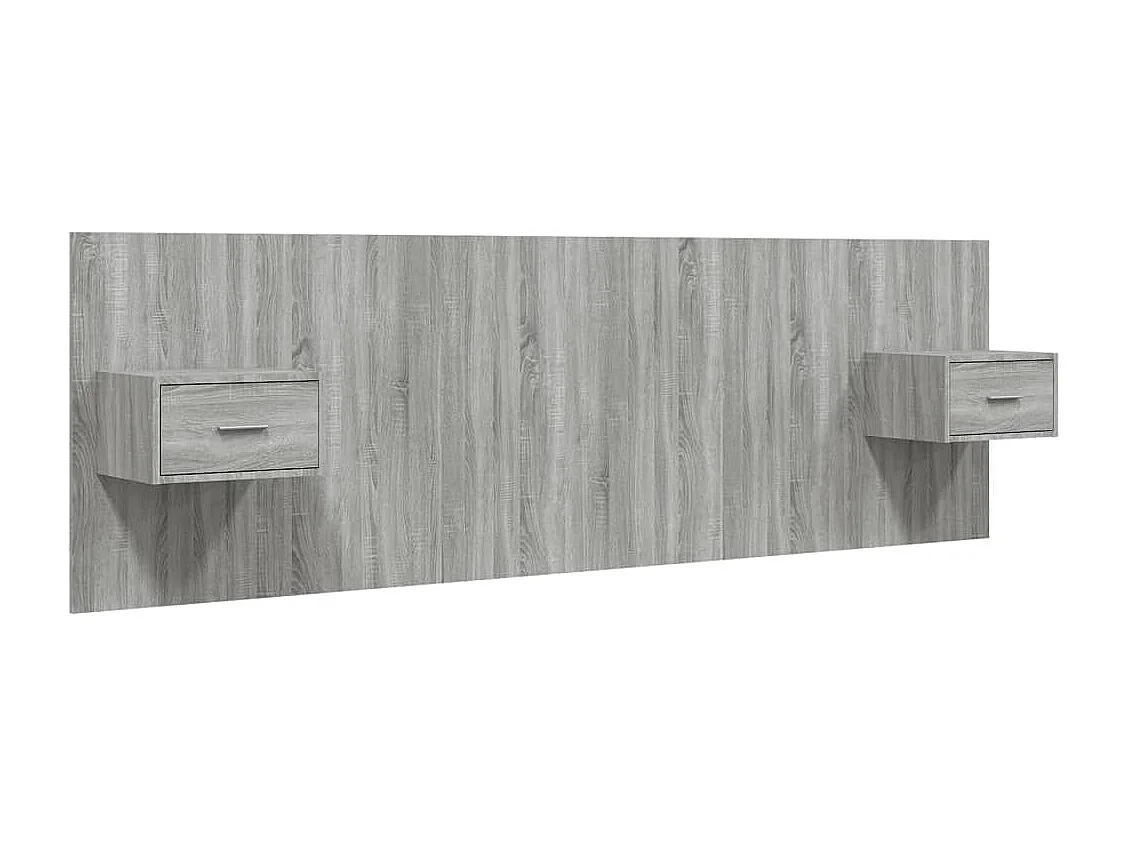 Tête de lit avec armoires sonoma gris Bois d'ingénierie