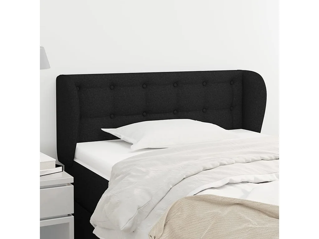 Cabecero de tela negro 83x23x78/88 cm