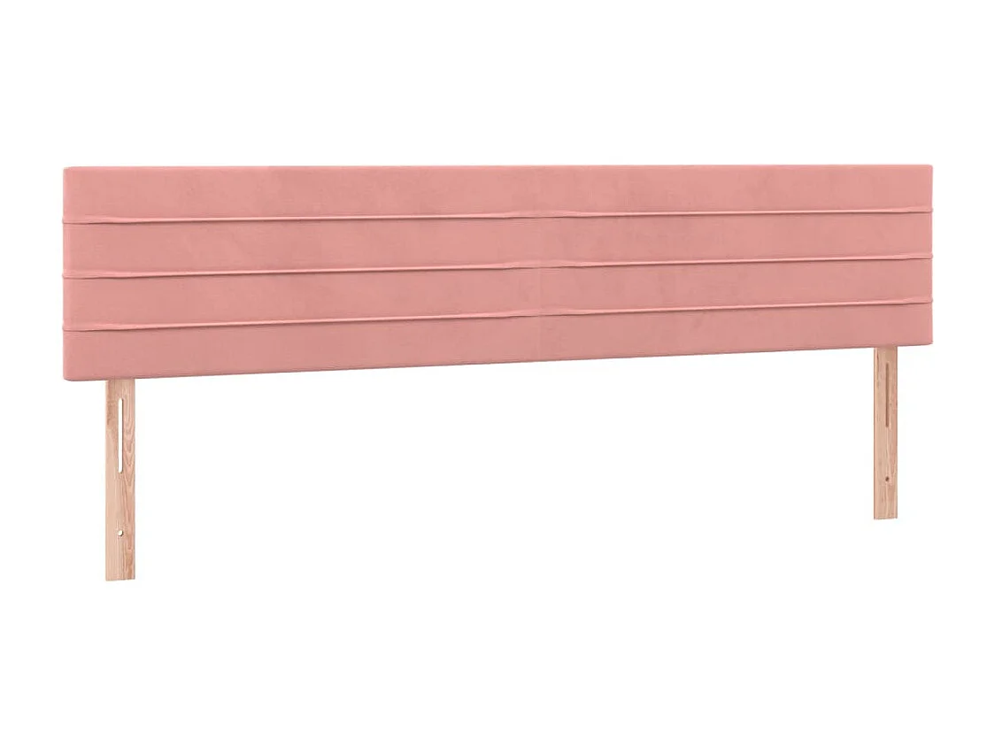 Cabeceira de cama c/ luzes LED veludo 200x5x78/88 cm rosa