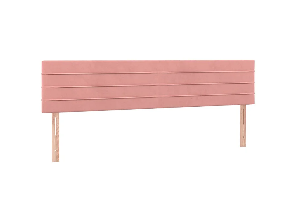 LED Kopfteil Rosa 200x5x78/88 cm Samt