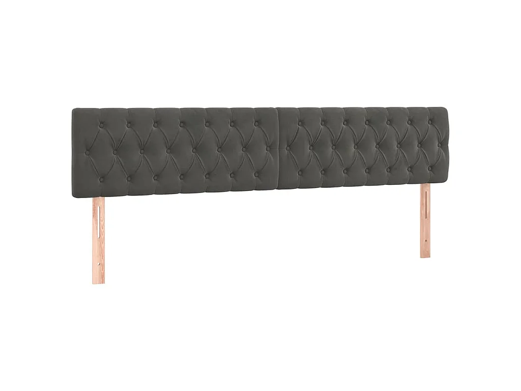Têtes de lit Gris foncé 180x7x78/88 cm Velours