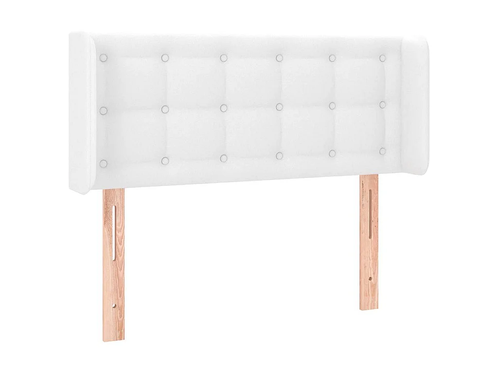 Cabecero de cuero sintético blanco 103x16x78/88 cm