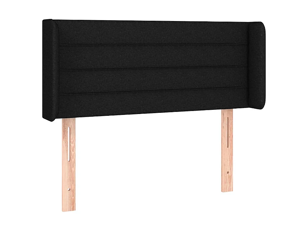 Hoofdbord met randen 93x16x78/88 cm stof zwart