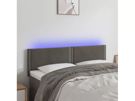 Kauf Unique LED Kopfteil Dunkelgrau 144x5x78/88 cm Samt