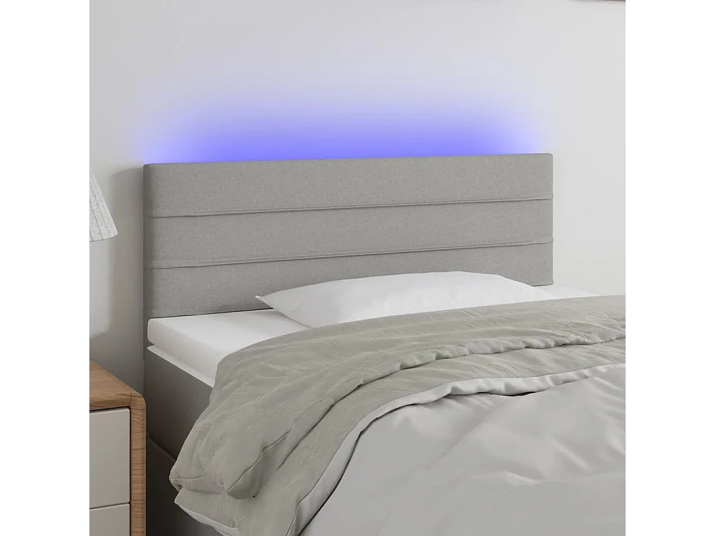 Tête de lit à LED Gris clair 80x5x78/88 cm Tissu