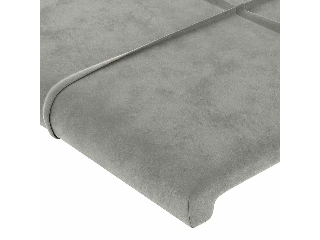 Testiera ad Orecchio Grigio Chiaro 147x23x118/128 cm in Velluto