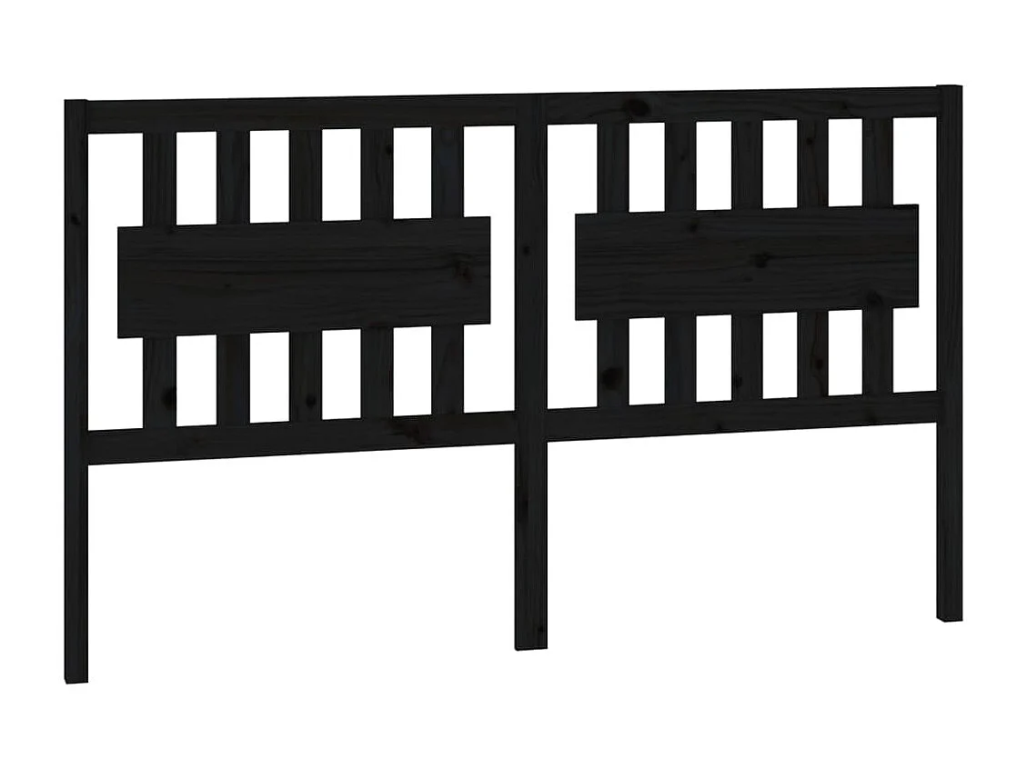 Tête de lit Noir 155,5x4x100 cm Bois massif de pin