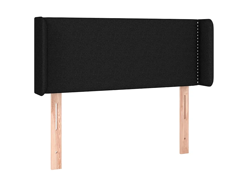Testiera ad Orecchio Nera 93x16x78/88 cm in Tessuto