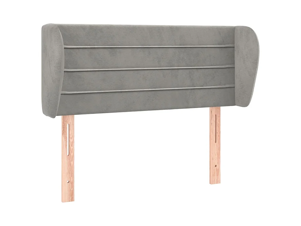 Hoofdbord met randen 83x23x78/88 cm fluweel lichtgrijs
