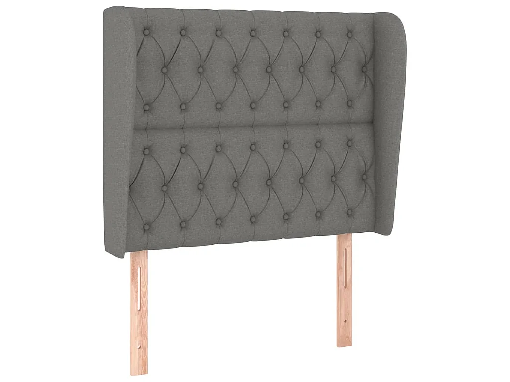 Hoofdbord met randen 103x23x118/128 cm stof donkergrijs