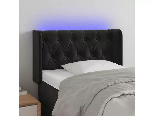 Kauf Unique LED Kopfteil Schwarz 83x16x78/88 cm Samt