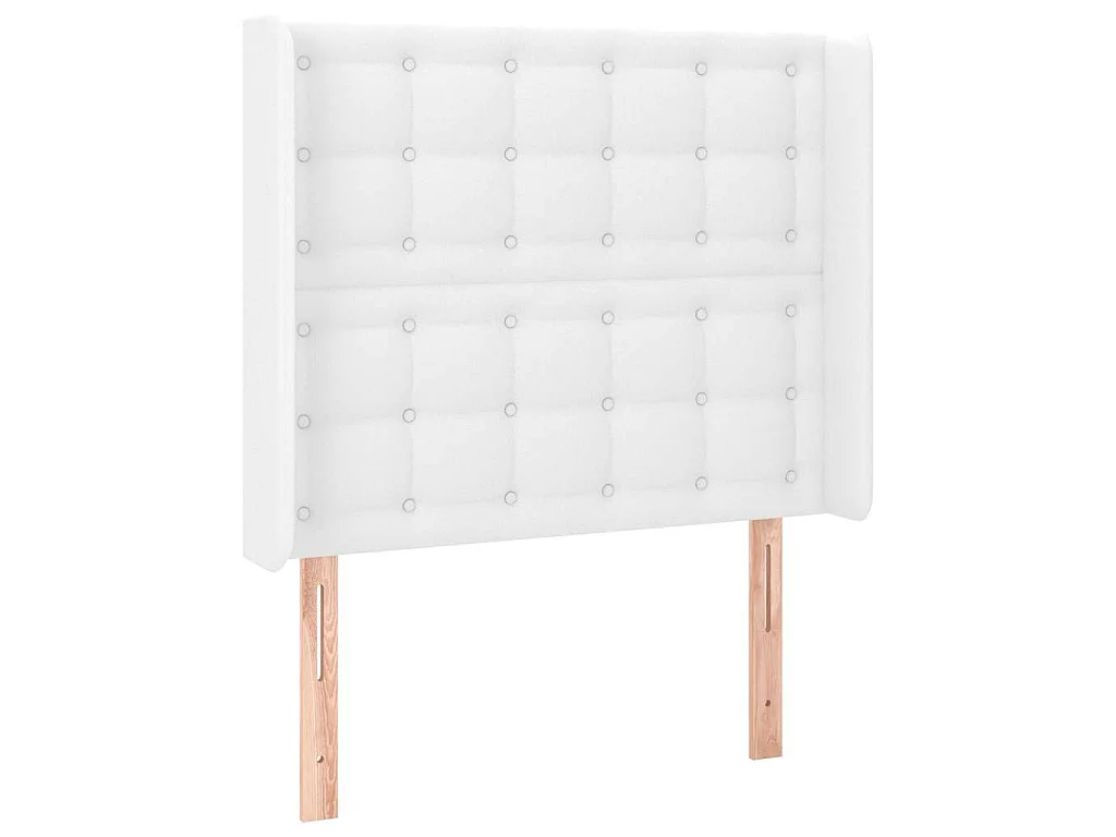 Hoofdbord met randen 83x16x118/128 cm kunstleer wit