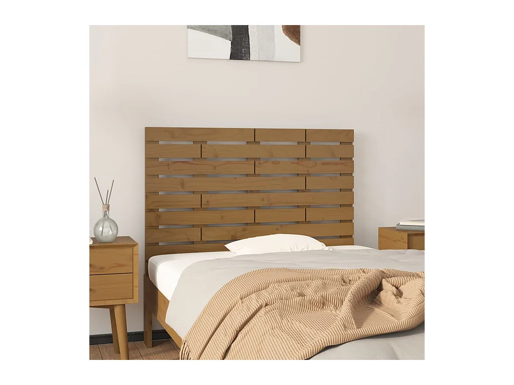 Wand-Kopfteil Honigbraun 96x3x63 cm Massivholz Kiefer