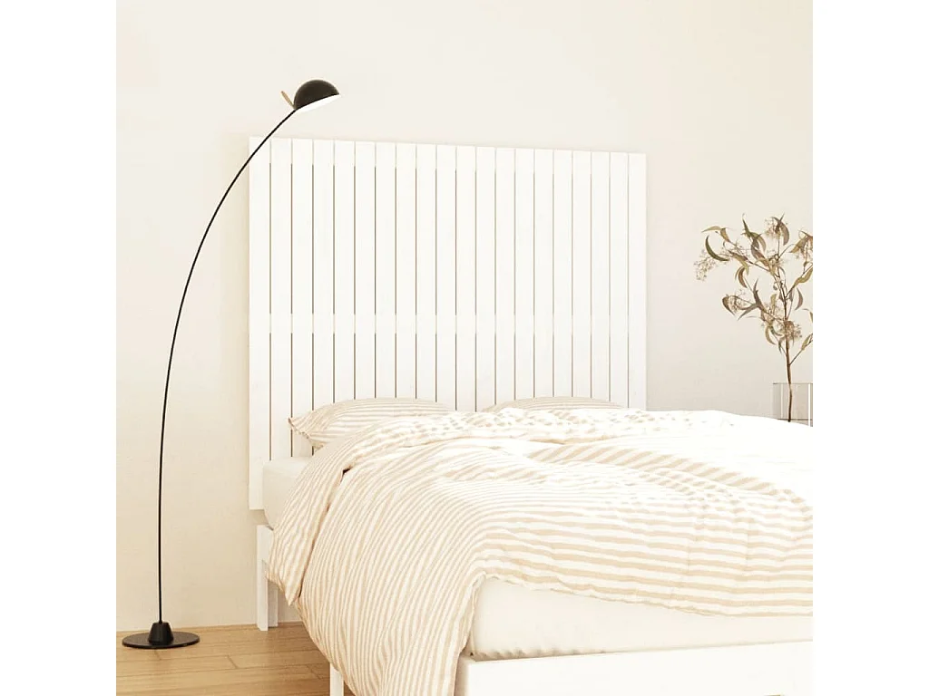 Tête de lit murale Blanc 127,5x3x110 cm Bois massif de pin