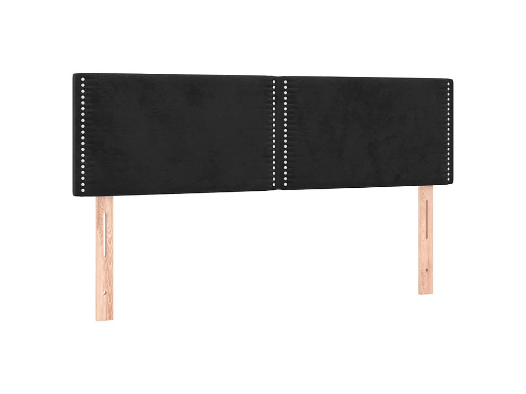 Cabeceros terciopelo negro 144x5x78/88 cm