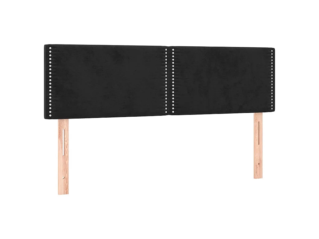 Cabeceros terciopelo negro 144x5x78/88 cm