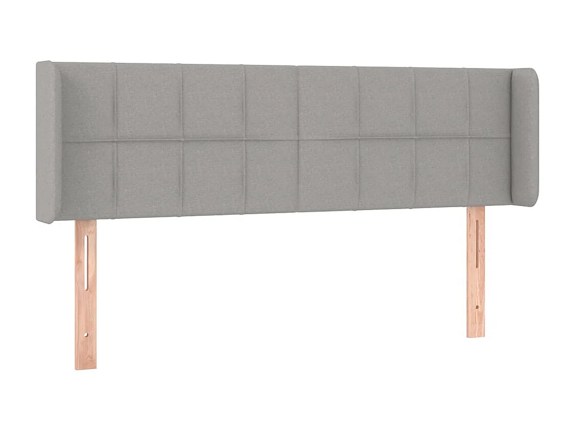 Hoofdbord met randen 147x16x78/88 cm stof lichtgrijs