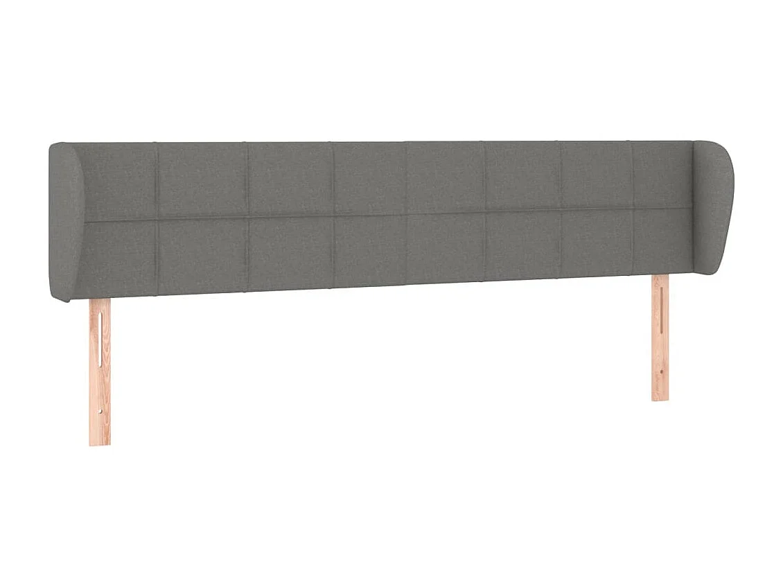Tête de lit avec oreilles Gris foncé 183x23x78/88 cm Tissu