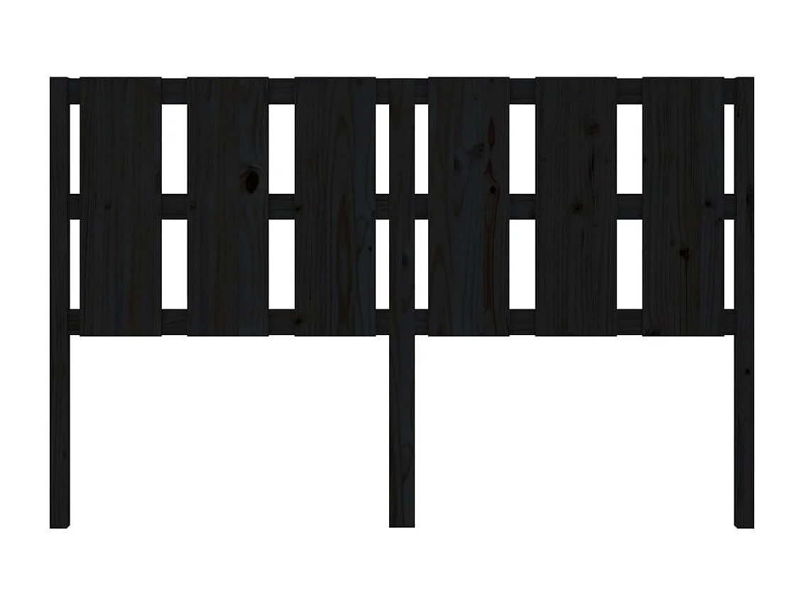 Tête de lit Noir 155,5x4x100 cm Bois massif de pin