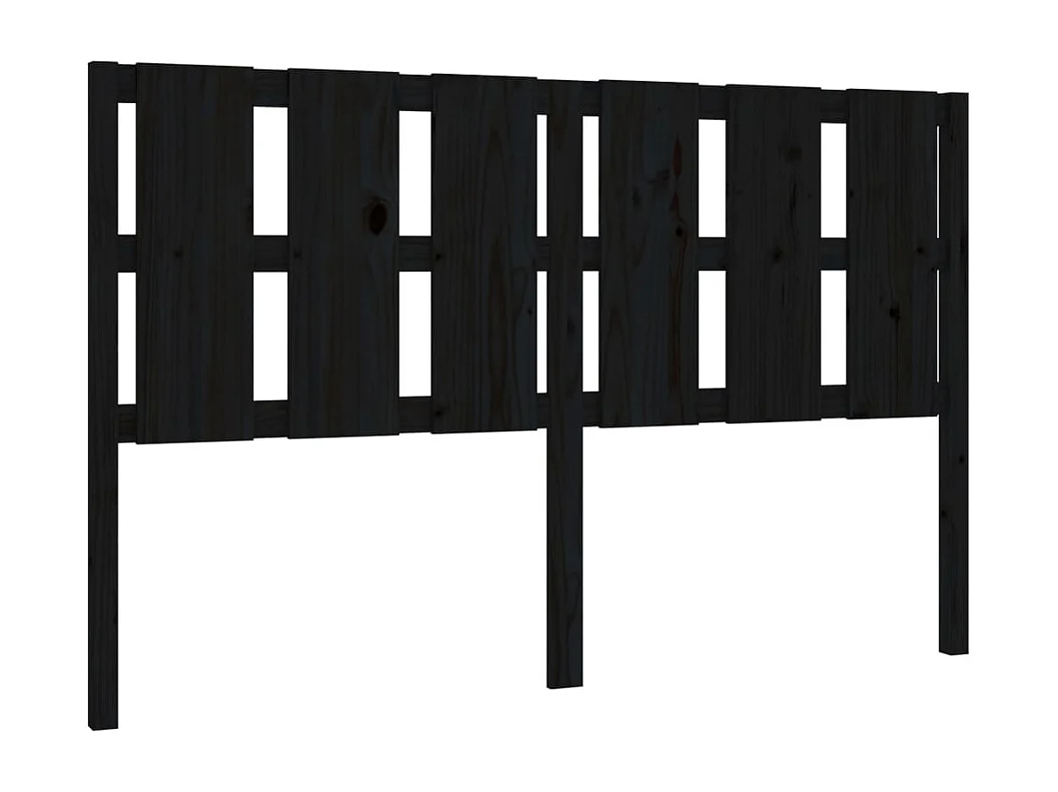 Tête de lit Noir 155,5x4x100 cm Bois massif de pin