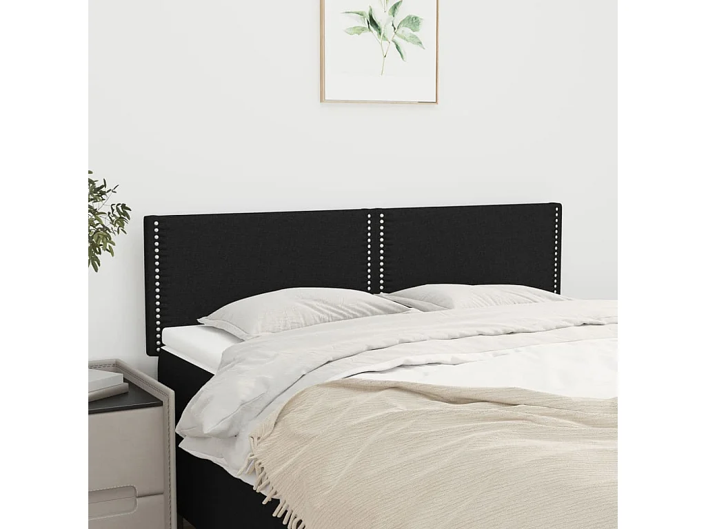 Têtes de lit 2 pcs Noir 72x5x78/88 cm Tissu