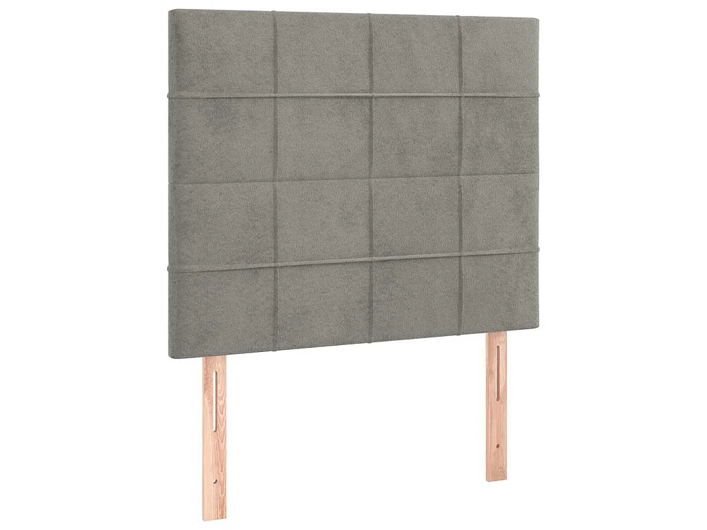 Tête de lit Gris clair 100x5x118/128 cm Velours