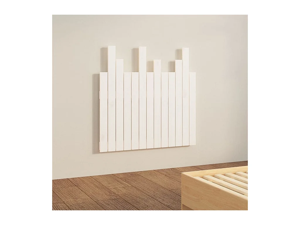 Hoofdbord wandmontage 82,5x3x80 cm massief grenenhout wit