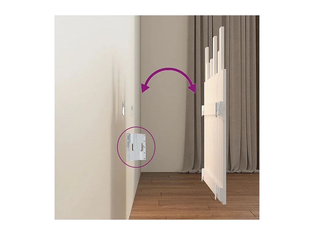 Hoofdbord wandmontage 82,5x3x80 cm massief grenenhout wit