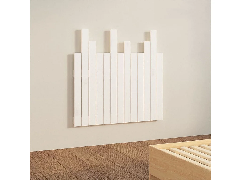 Wand-Kopfteil Weiß 82,5x3x80 cm Massivholz Kiefer
