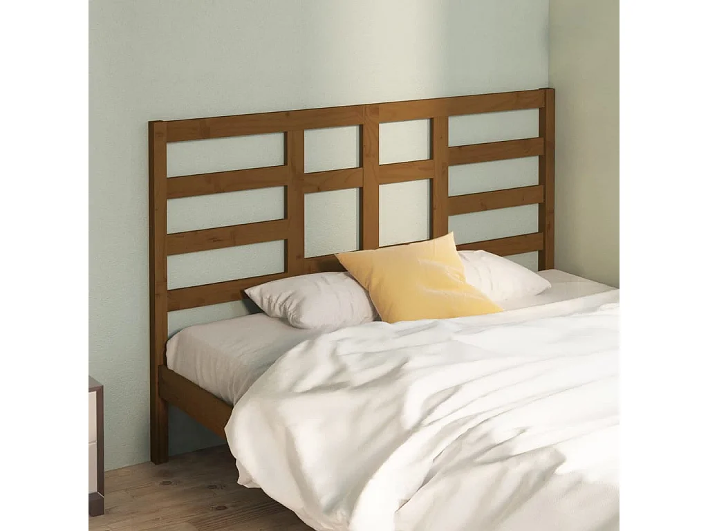 Tête de lit Marron miel 146x4x104 cm Bois massif de pin