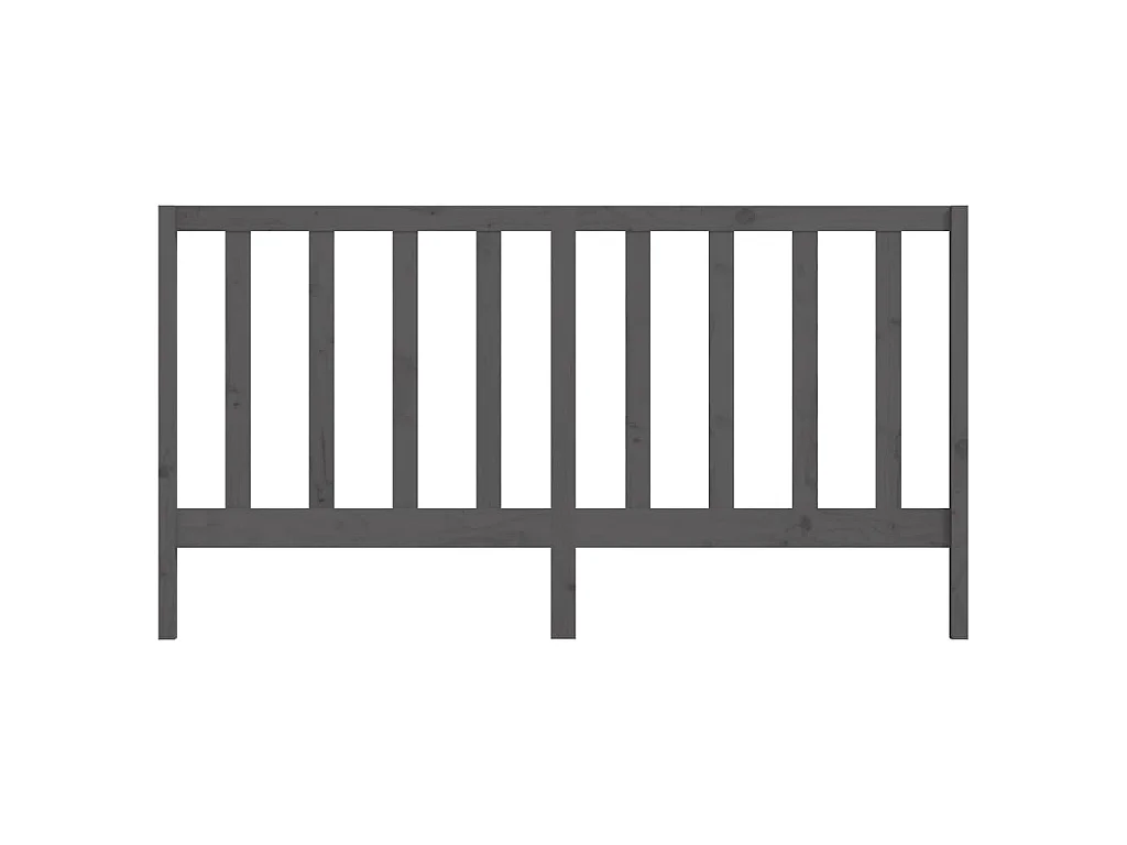 Hoofdbord 206x4x100 cm massief grenenhout grijs