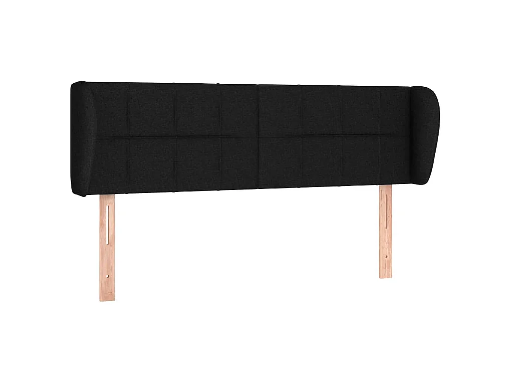 Hoofdbord met randen 147x23x78/88 cm stof zwart