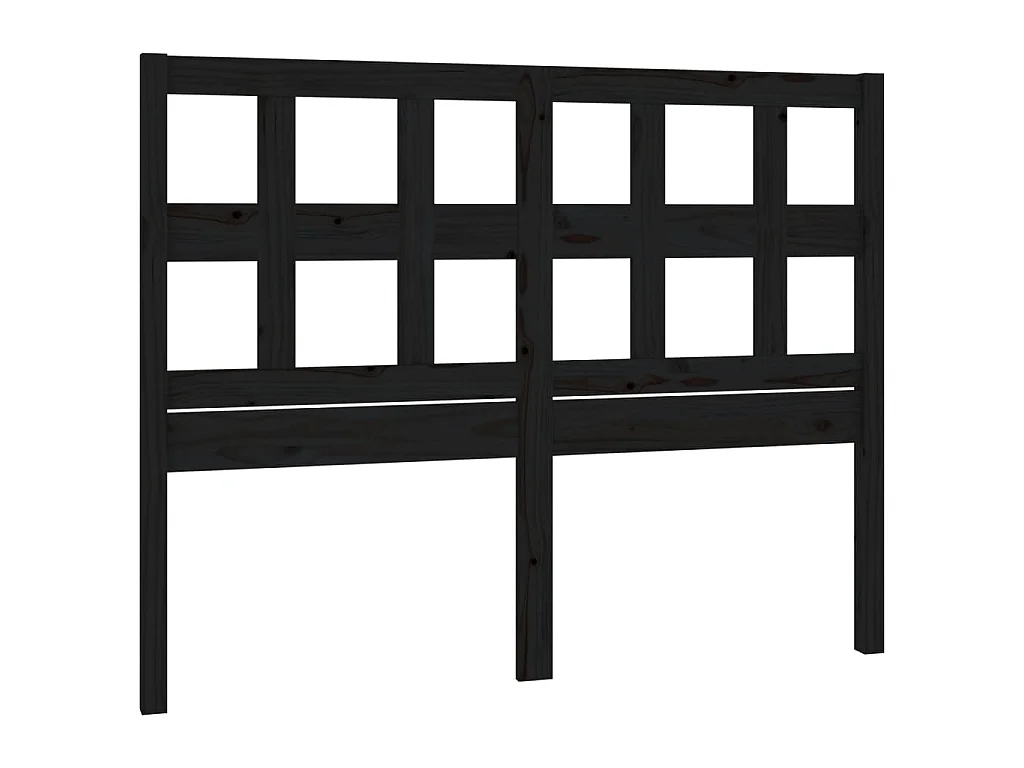 Tête de lit Noir 165,5x4x100 cm Bois massif de pin